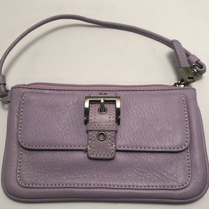 Talbots leather wristlet lavender